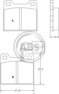 Колодки гальмівні Audi 75/80/100 (77-95) A.B.S. 36005