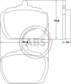 Гальмівні колодки, дискове гальмо (набір) A.B.S. 36102 (фото 1)
