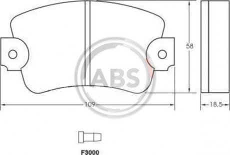 Комплект тормозных колодок, дисковый тормоз A.B.S. 36131 (фото 1)