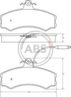 Комплект тормозных колодок, дисковый тормоз A.B.S. 36470 (фото 1)