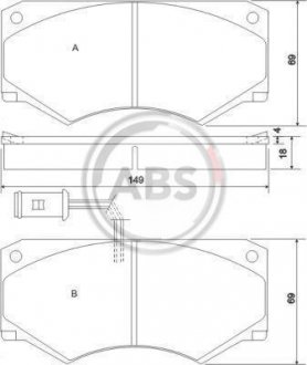 Тормозные колодки, дисковый тормоз (набор) A.B.S. 36590 (фото 1)