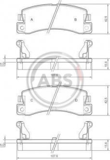 Комплект тормозных колодок, дисковый тормоз A.B.S. 36604 (фото 1)