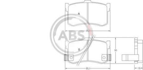 Тормозные колодки, дисковый тормоз (набор) A.B.S. 36627 (фото 1)