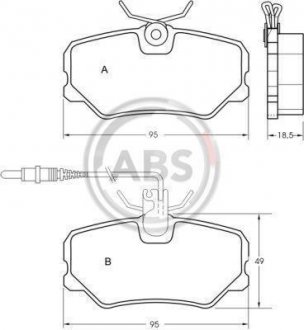 Комплект тормозных колодок, дисковый тормоз A.B.S. 36651 (фото 1)
