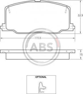 Тормозные колодки, дисковый тормоз (набор) A.B.S. 36659 (фото 1)