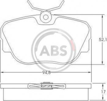 Комплект тормозных колодок, дисковый тормоз A.B.S. 36664