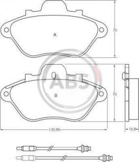 Гальмівні колодки, дискове гальмо (набір) A.B.S. 36670