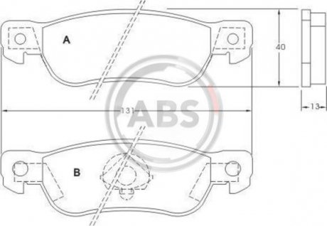 Комплект тормозных колодок, дисковый тормоз A.B.S. 36686 (фото 1)