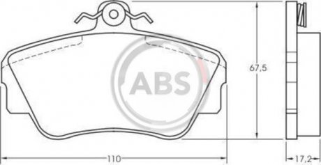 Комплект тормозных колодок, дисковый тормоз A.B.S. 36703 (фото 1)