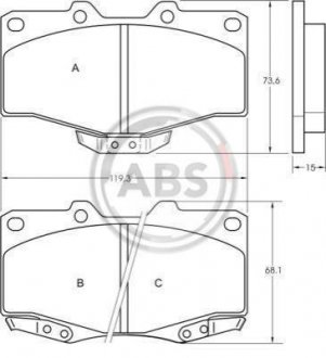 Комплект тормозных колодок, дисковый тормоз A.B.S. 36724 (фото 1)
