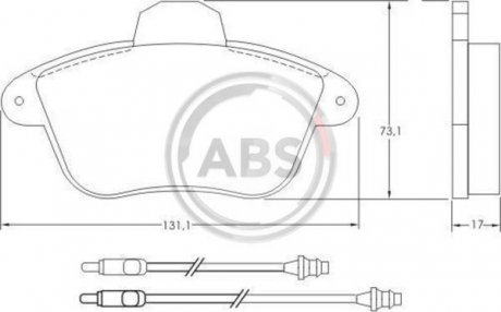 Комплект тормозных колодок, дисковый тормоз A.B.S. 36765 (фото 1)