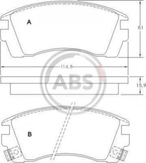 Тормозные колодки, дисковый тормоз (набор) A.B.S. 36779 (фото 1)