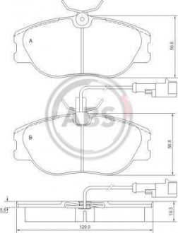 Тормозные колодки дисковые (1 к-т) A.B.S. 36800 (фото 1)