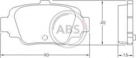 Тормозные колодки, дисковый тормоз (набор) A.B.S. 36849 (фото 1)