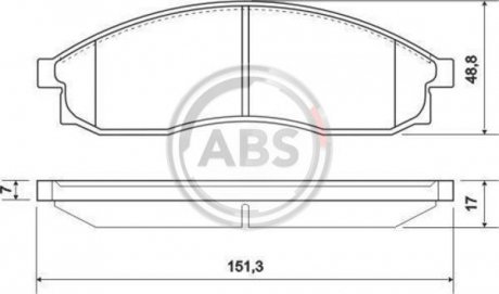 Комплект тормозных колодок, дисковый тормоз A.B.S. 36862