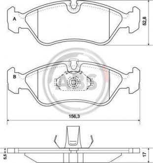 Комплект тормозных колодок, дисковый тормоз A.B.S. 36896