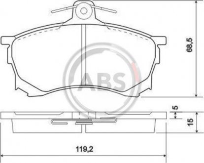 Гальмівні колодки, дискове гальмо (набір) A.B.S. 36918