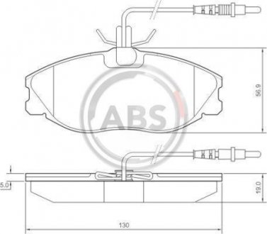 Комплект тормозных колодок, дисковый тормоз A.B.S. 36977 (фото 1)
