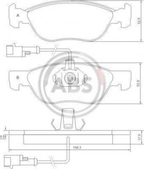 Тормозные колодки, дисковый тормоз (набор) A.B.S. 37013