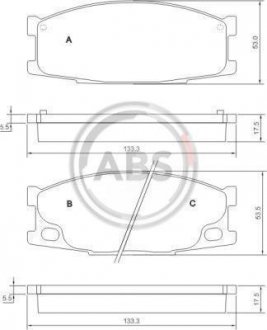 Тормозные колодки, дисковый тормоз (набор) A.B.S. 37026 (фото 1)