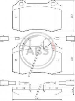 Тормозные колодки, дисковый тормоз (набор) A.B.S. 37041 (фото 1)