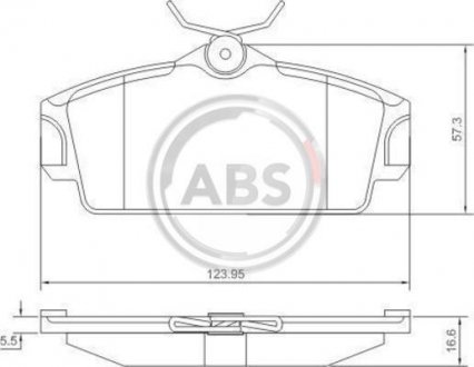 Комплект тормозных колодок, дисковый тормоз A.B.S. 37046 (фото 1)