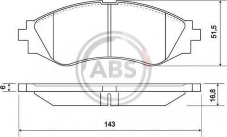 Комплект тормозных колодок, дисковый тормоз A.B.S. 37055 (фото 1)