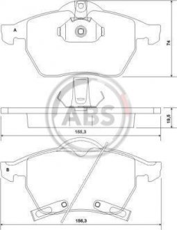 Тормозные колодки дисковые (1 к-т) A.B.S. 37116