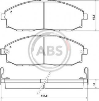 Комплект тормозных колодок, дисковый тормоз A.B.S. 37130 (фото 1)