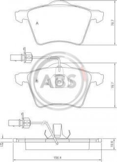 Комплект тормозных колодок, дисковый тормоз A.B.S. 37141 (фото 1)