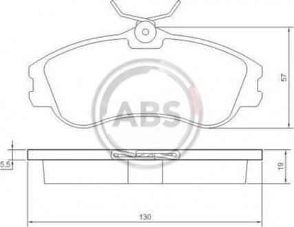 Комплект тормозных колодок, дисковый тормоз A.B.S. 37152