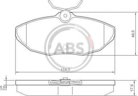 Тормозные колодки, дисковый тормоз (набор) A.B.S. 37178