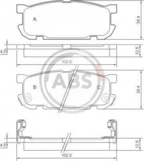 Тормозные колодки, дисковый тормоз (набор) A.B.S. 37190