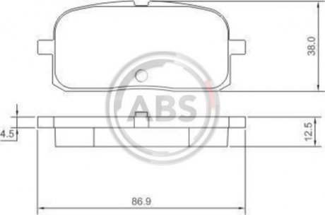 Тормозные колодки, дисковый тормоз (набор) A.B.S. 37233 (фото 1)