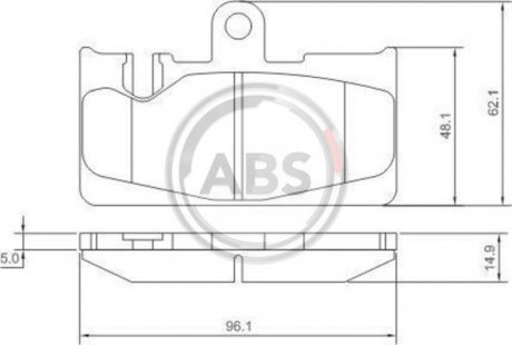 Комплект тормозных колодок, дисковый тормоз A.B.S. 37264 (фото 1)
