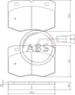 Тормозные колодки, дисковый тормоз (набор) A.B.S. 37265 (фото 1)