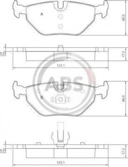 Комплект тормозных колодок, дисковый тормоз A.B.S. 37267 (фото 1)