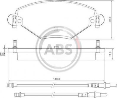 Комплект тормозных колодок, дисковый тормоз A.B.S. 37277