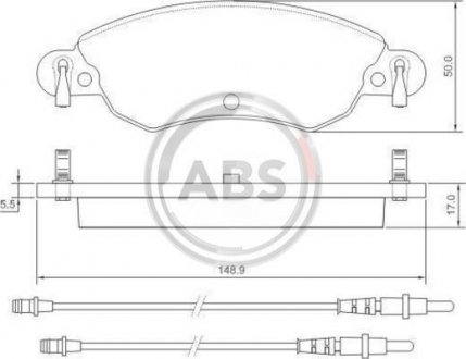 Комплект тормозных колодок, дисковый тормоз A.B.S. 37278
