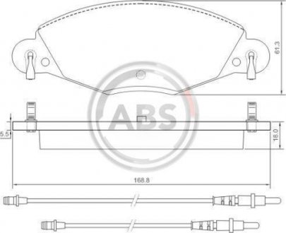 Комплект тормозных колодок, дисковый тормоз A.B.S. 37285 (фото 1)