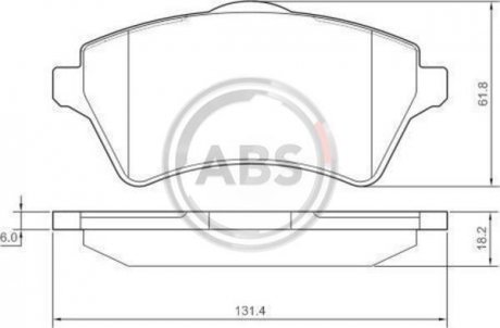 Гальмівні колодки, дискове гальмо (набір) A.B.S. 37303