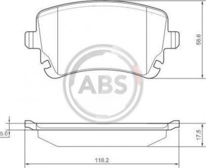 Комплект тормозных колодок, дисковый тормоз A.B.S. 37366 (фото 1)