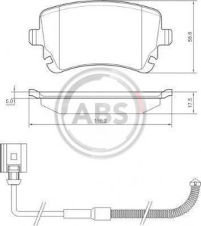 Комплект тормозных колодок, дисковый тормоз A.B.S. 37368 (фото 1)