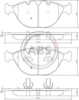 Комплект тормозных колодок, дисковый тормоз A.B.S. 37369 (фото 1)