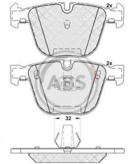 Комплект тормозных колодок, дисковый тормоз A.B.S. 37371 (фото 1)