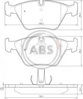 Гальмівні колодки перед. BMW 3(E46) 99-07/X3(E83) 03-11 (ATE) A.B.S. 37374