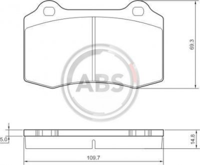 Комплект тормозных колодок, дисковый тормоз A.B.S. 37388 (фото 1)