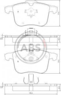 Комплект тормозных колодок, дисковый тормоз A.B.S. 37389