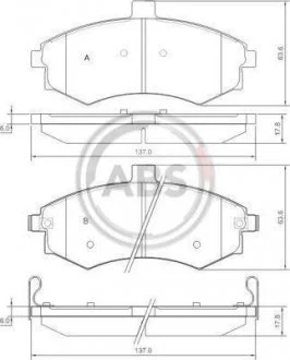 Колодки гальмівні пер. Matrix/Lavita/Elantra/Lantra/Coupe/Cerato 98-10 A.B.S. 37403