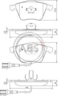 Комплект тормозных колодок, дисковый тормоз A.B.S. 37426